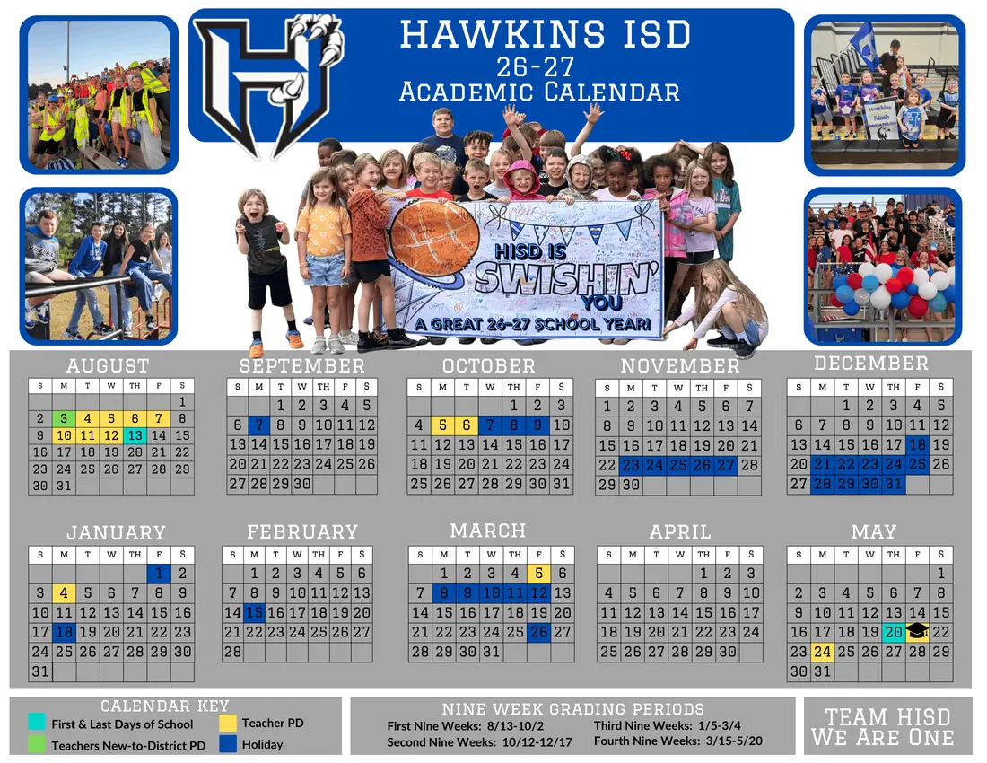 Hawkins ISD 2026–2027 academic calendar