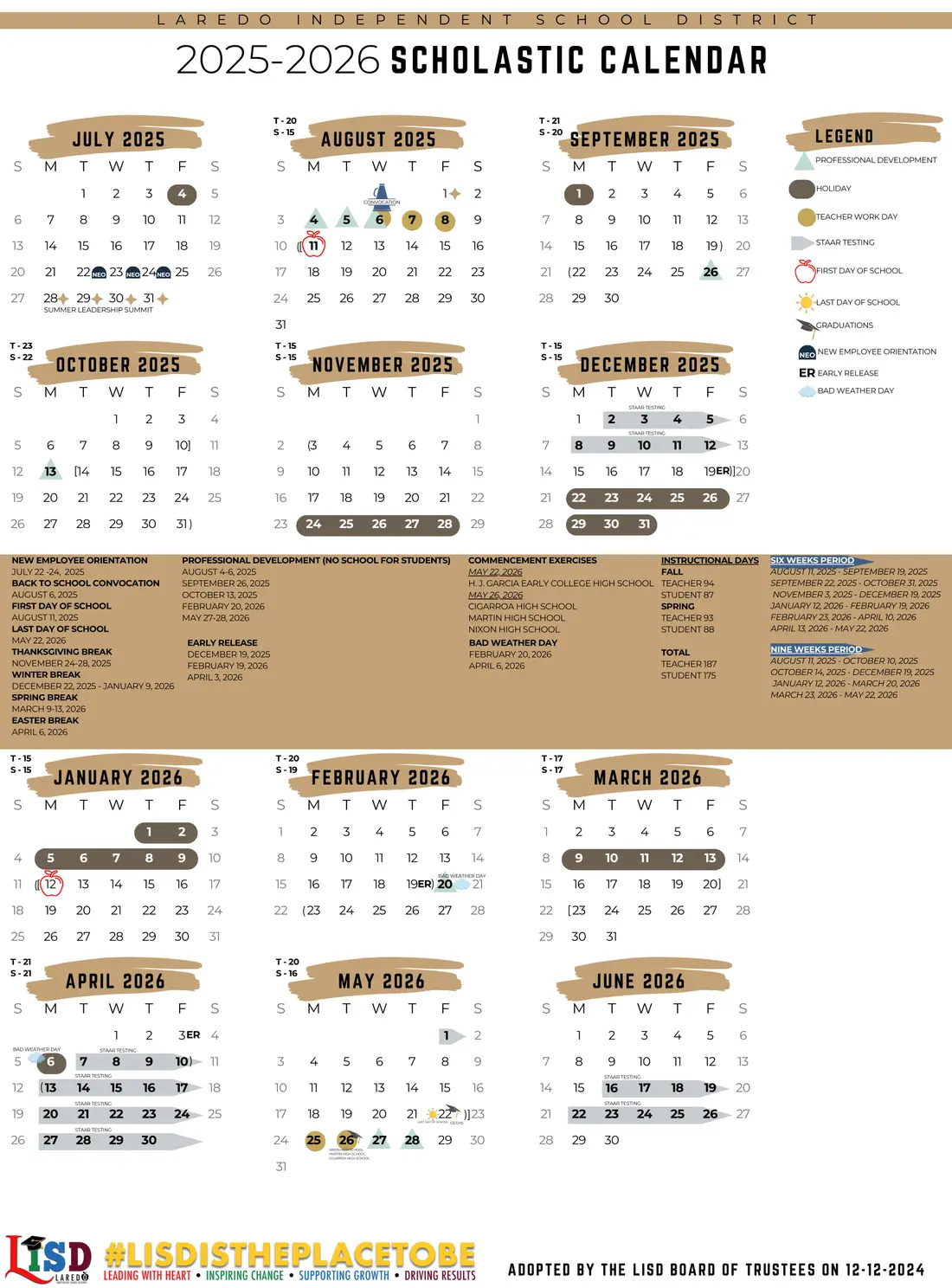Laredo ISD 2026–2027 academic calendar
