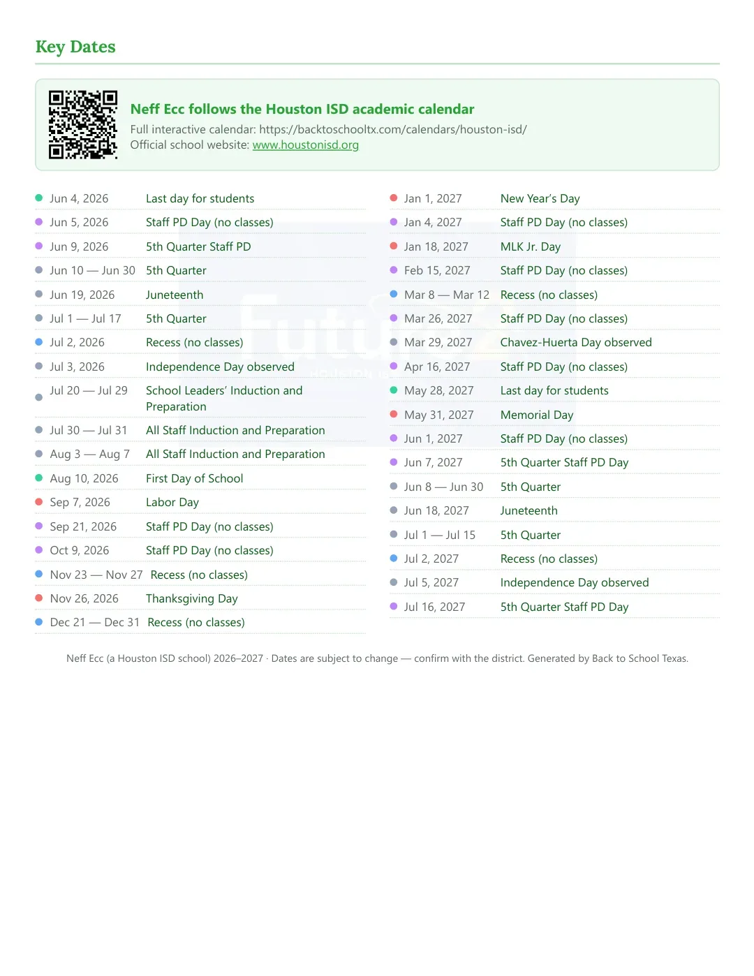 Neff Ecc Calendar for the Year 26-27 — key dates
