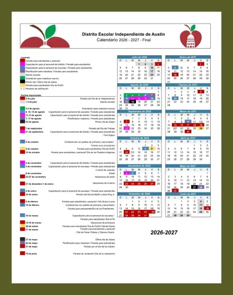 Austin ISD 2026–2027 academic calendar