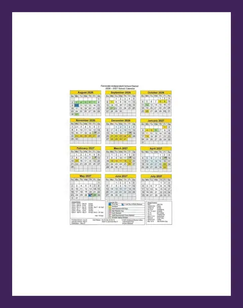 Fannindel ISD 2026–2027 academic calendar