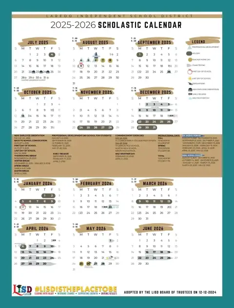 Laredo ISD 2026–2027 academic calendar